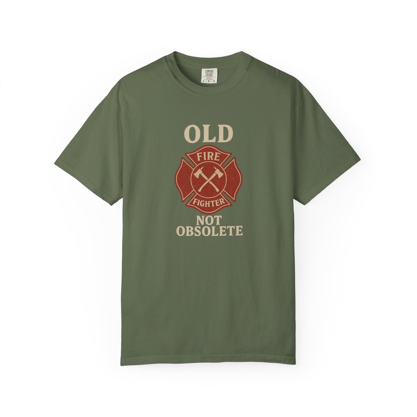 "Not Obsolete" Fire T-shirt, front