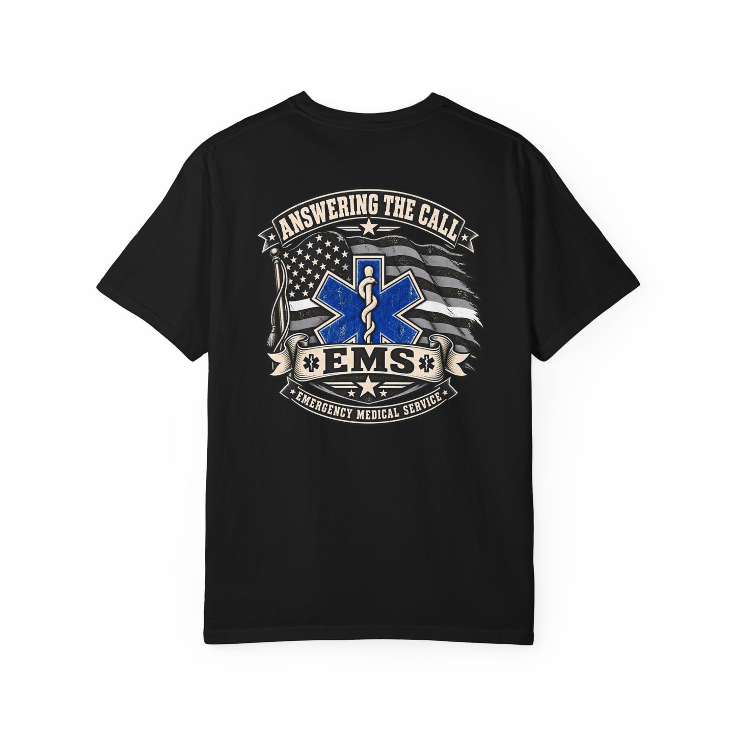 Thin White Line EMS T-shirt, back/front logo