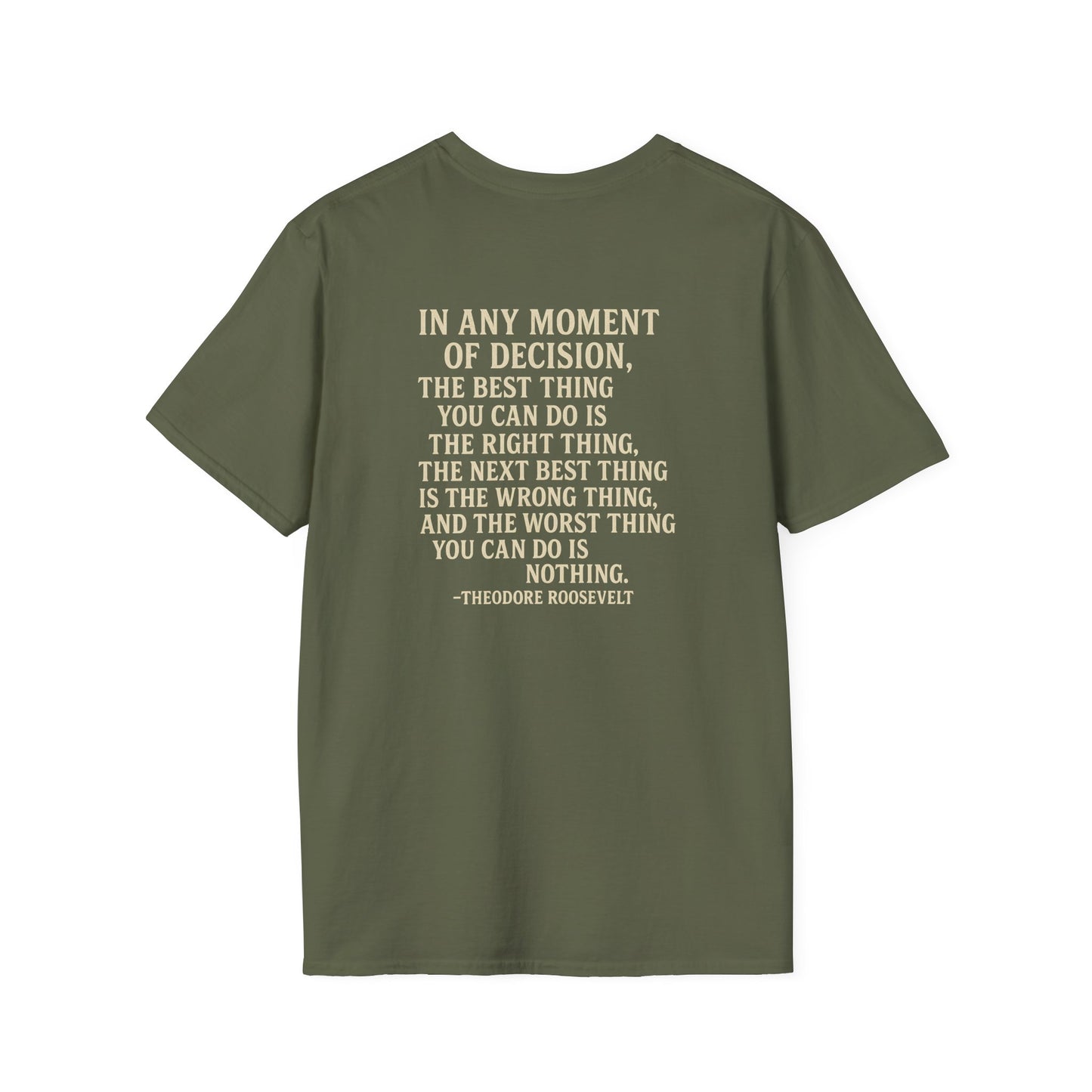VVW Teddy Roosevelt Quote T-shirt, back/front logo