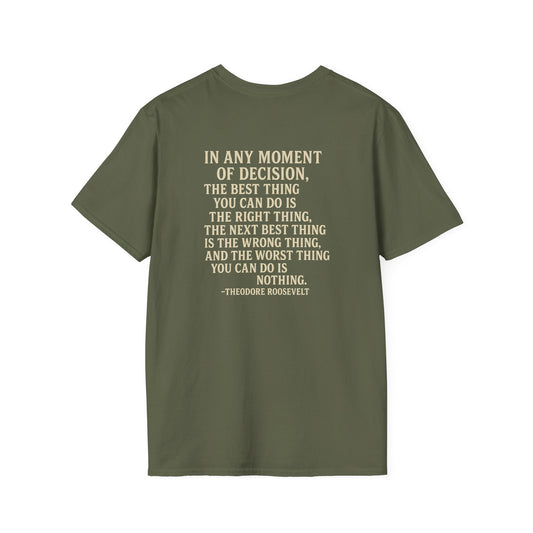 VVW Teddy Roosevelt Quote T-shirt, back/front logo