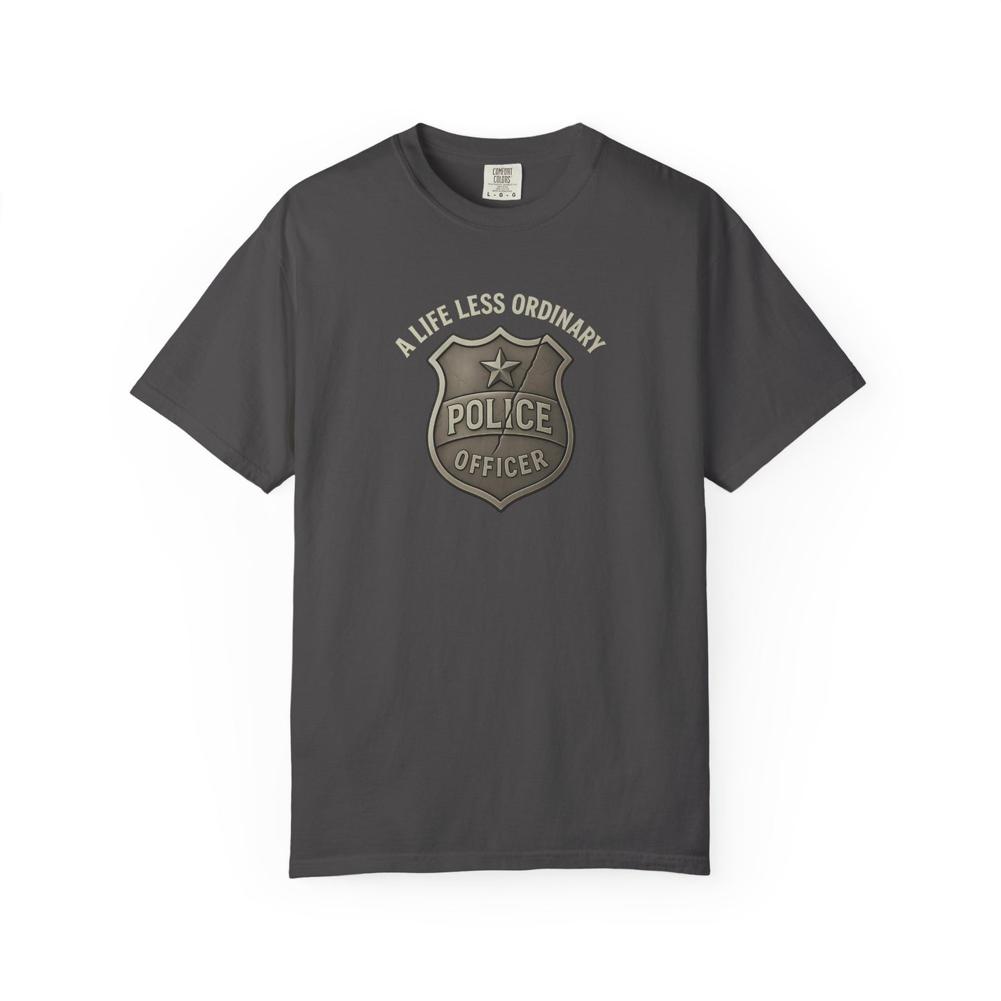 Life Less Ordinary Police T-Shirt, front