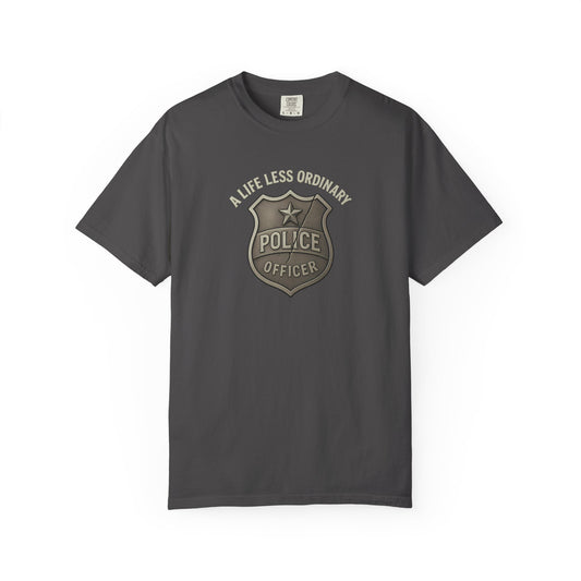 Life Less Ordinary Police T-Shirt, front