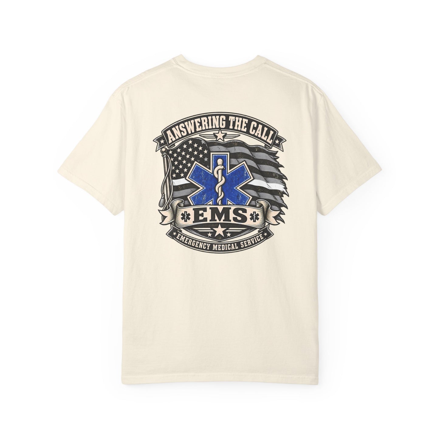 Thin White Line EMS T-shirt, back/front logo