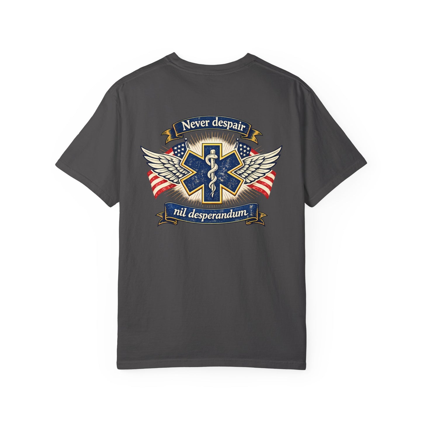 Nil desperandum T-Shirt, back/front logo
