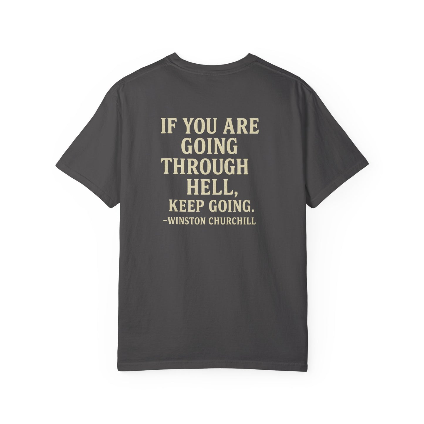Winston Churchill Quote Brotherhood T-Shirt, back/front logo