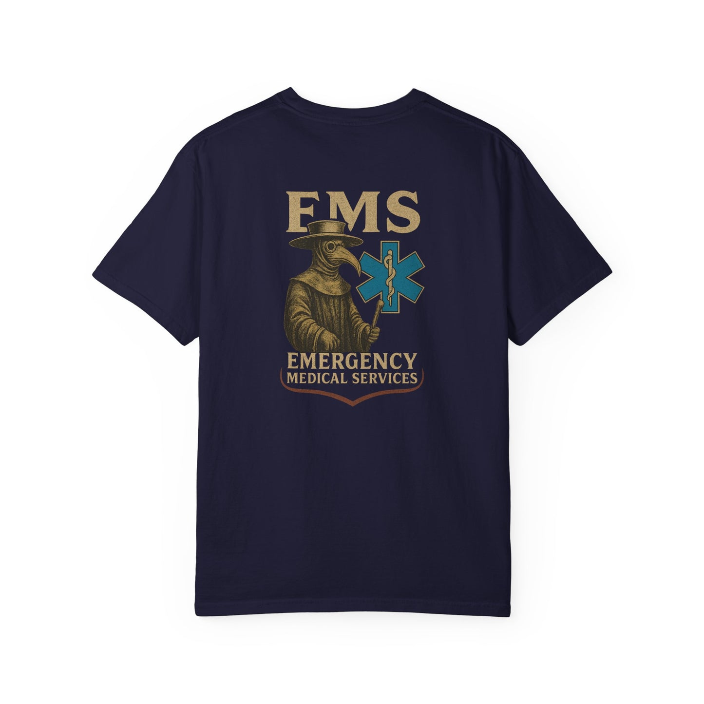 Plague Doctor EMS T-shirt, back/front logo