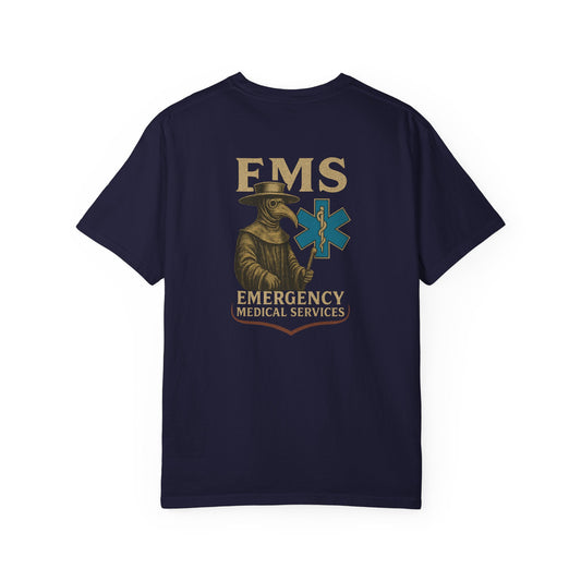Plague Doctor EMS T-shirt, back/front logo