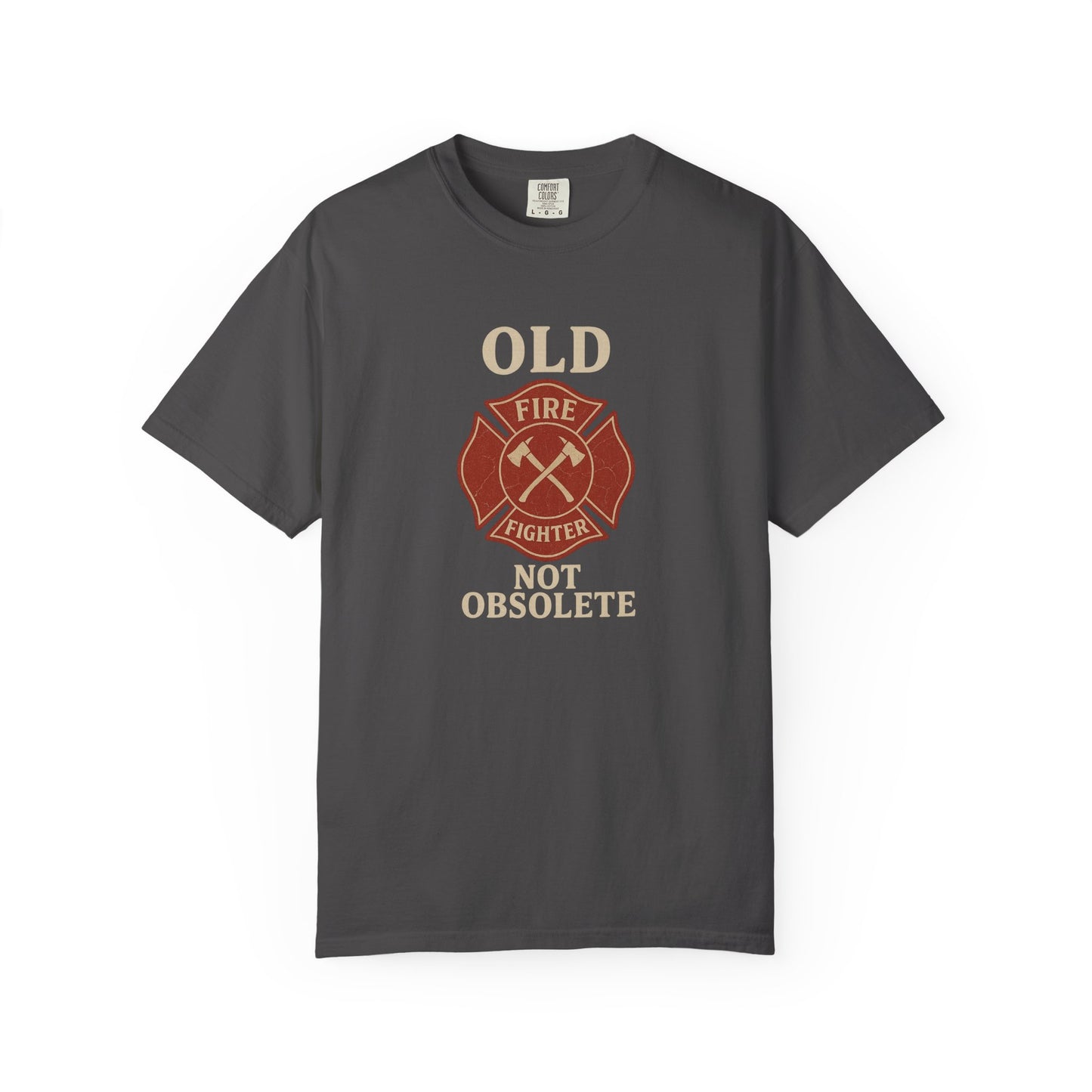 "Not Obsolete" Fire T-shirt, front