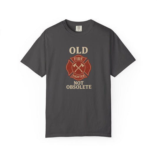 "Not Obsolete" Fire T-shirt, front