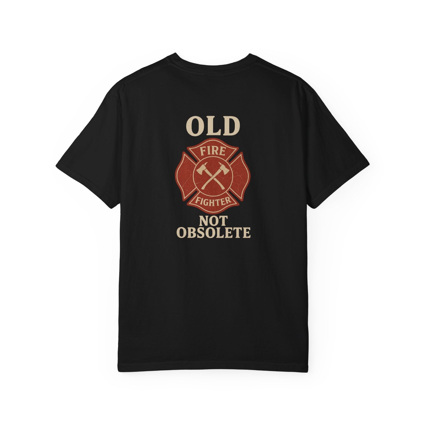 "Not Obsolete" Fire T-shirt, back
