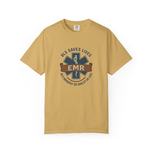 BLS/ALS for EMR T-shirt, front