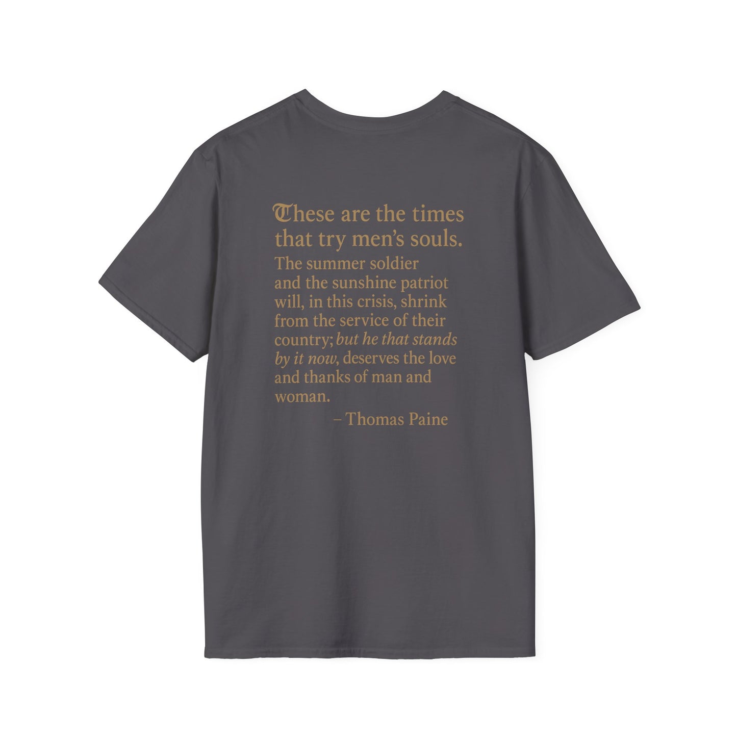 Thomas Paine Quote Brotherhood T-shirt, back/front logo