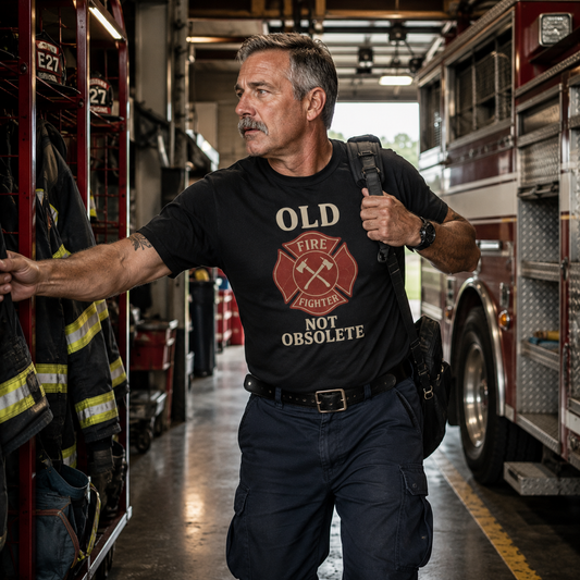 "Not Obsolete" Fire T-shirt, front